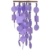 Woodstock Purple Capiz Chime with Wood Beads